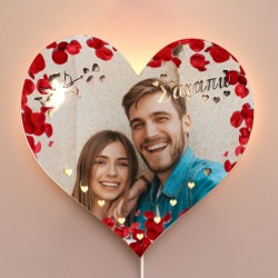 Ξύλινο Φωτιστικό Καρδιά – Love Petals