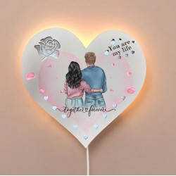 Ξύλινο Φωτιστικό Καρδιά – Together Forever