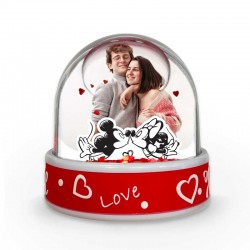 Χιονόμπαλα Αγίου Βαλεντίνου με φωτογραφία – Mickey & Minnie