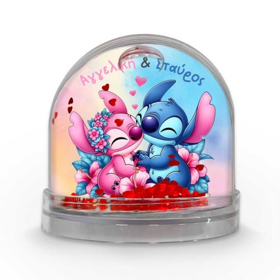 Χιονόμπαλα Αγίου Βαλεντίνου με φωτογραφία – Stitch & Angel