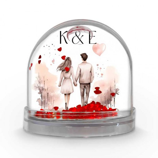 Χιονόμπαλα Αγίου Βαλεντίνου με φωτογραφία – Ζευγάρι
