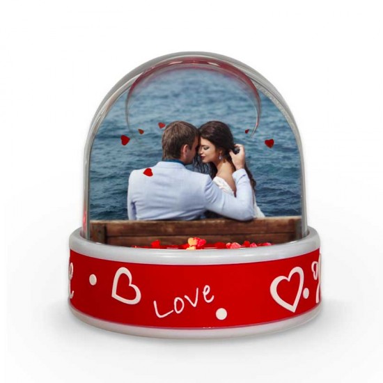 Χιονόμπαλα Αγίου Βαλεντίνου με φωτογραφία – Ζευγάρι