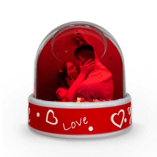 Χιονόμπαλα Αγίου Βαλεντίνου με φωτογραφία – Κόκκινη Καρδιά