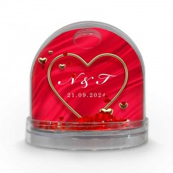 Χιονόμπαλα Αγίου Βαλεντίνου με φωτογραφία – Κόκκινη Καρδιά