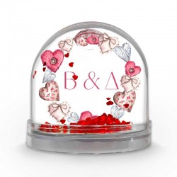 Χιονόμπαλα Αγίου Βαλεντίνου με φωτογραφία – Vintage Hearts