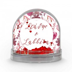 Χιονόμπαλα Αγίου Βαλεντίνου με φωτογραφία – Φλοράλ