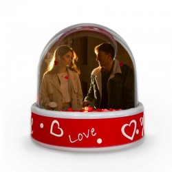 Χιονόμπαλα Αγίου Βαλεντίνου με φωτογραφία – Φλοράλ