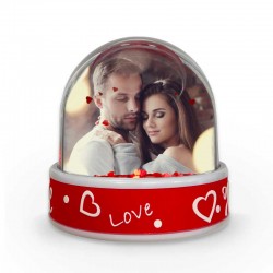 Χιονόμπαλα Αγίου Βαλεντίνου με φωτογραφία – Red Rose