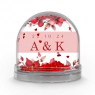 Χιονόμπαλα Αγίου Βαλεντίνου με φωτογραφία – Red Rose