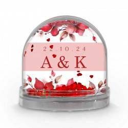 Χιονόμπαλα Αγίου Βαλεντίνου με φωτογραφία – Red Rose