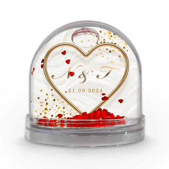 Χιονόμπαλα Αγίου Βαλεντίνου με φωτογραφία – Χρυσή Καρδιά