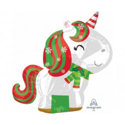 Μπαλόνι Foil Junior Shape "Christmas Unicorn" / 43 x 53 εκ - Μονόκερος