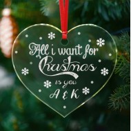 Χριστουγεννιάτικο Στολίδι Plexi – All I want for Christmas
