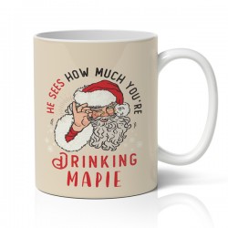 Κούπα Χριστουγεννιάτικη – “He sees you” – με όνομα