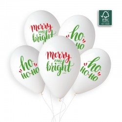 Μπαλόνι Λάτεξ 13" Χριστουγεννιάτικο Merry & Bright 2τεμ