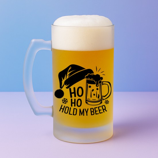 Χριστουγεννιάτικο Ποτήρι Μπύρας – Ho Ho Ho Hold My Beer