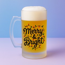 Χριστουγεννιάτικο Ποτήρι Μπύρας – Merry & Bright
