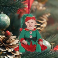 Χριστουγεννιάτικο Στολίδι Plexi με φωτογραφία – Ξωτικό Κορίτσι
