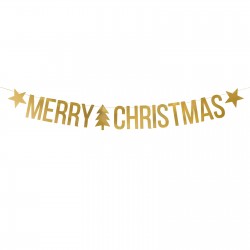 Γιρλάντα Χρυσή Merry Christmas 150cm