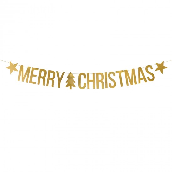 Γιρλάντα Χρυσή Merry Christmas 150cm Γιρλάντα Χρυσή Merry Christmas 150cm